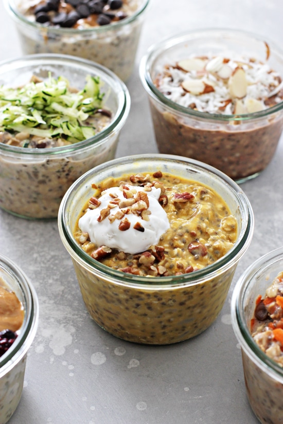 Close-up shot of the velvety texture of soaked gluten-free and dairy-free overnight oats.