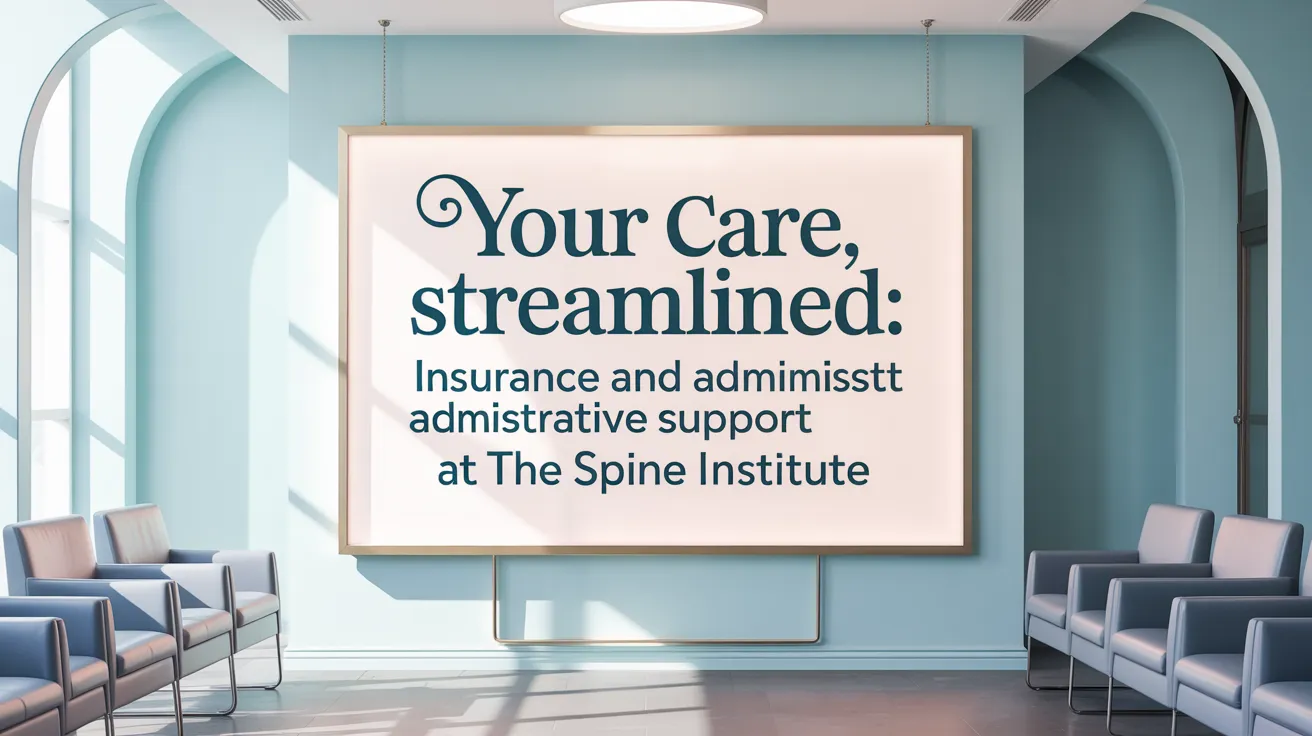 Information graphic about insurance and administrative support for spine patients.