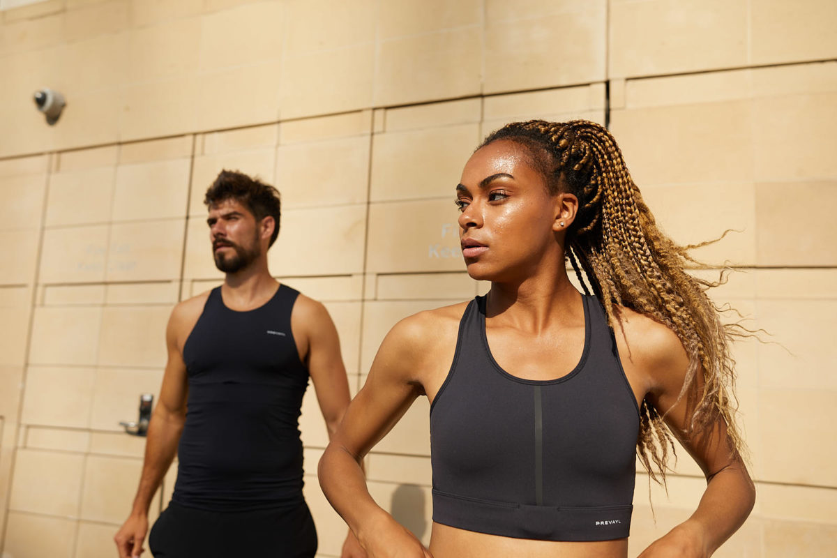 A Prevayl smart wearable sensor integrated directly into the fabric of a sports bra.