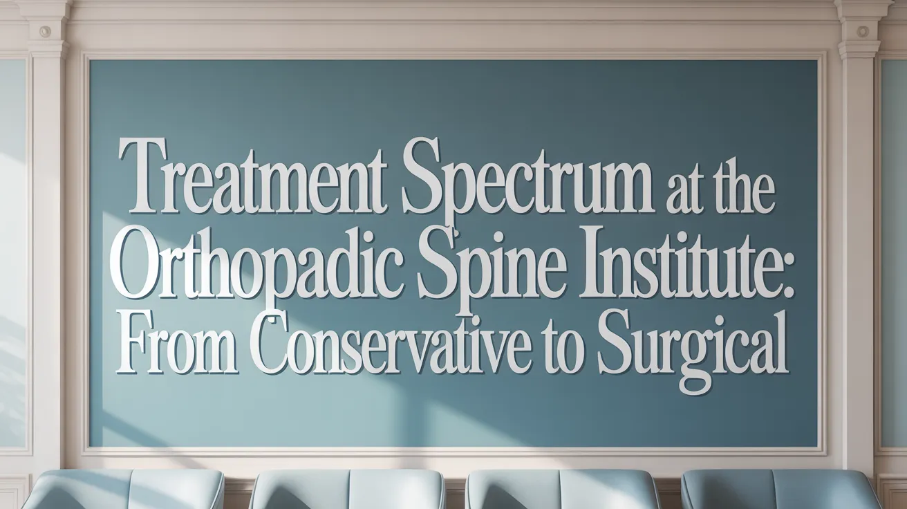 Overview of the treatment spectrum at an orthopedic spine institute.