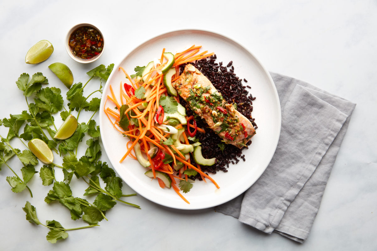 Sticky Asian Salmon with Nutrient-Dense Black Rice