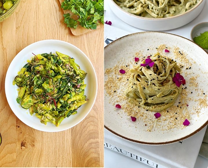 Chef Bae focusing on plant-based milk brands and high-quality produce.