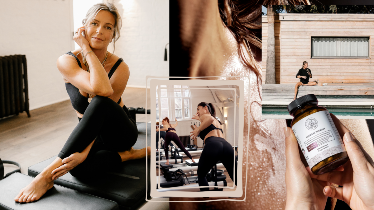 Portrait of Jessie Blum, the founder of Heartcore, in a fitness-inspired setting.