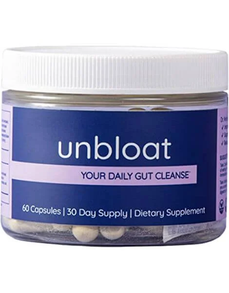 Unbloat Daily Capsules bottle specifically designed for targeting digestive bloating.